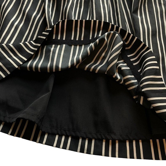 J. Crew Skirt Striped Black & White Elastic Waist Lined Pockets Size 6 NEW - Picture 9 of 12